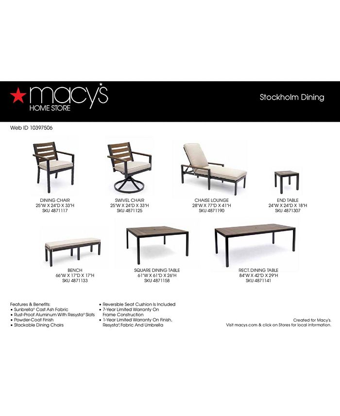 Agio Stockholm Aluminum 84" x 42" Rectangle Outdoor Dining Table