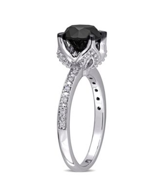 Black and White Diamond (2 ct. t.w.) Engagement Ring in 14k White Gold