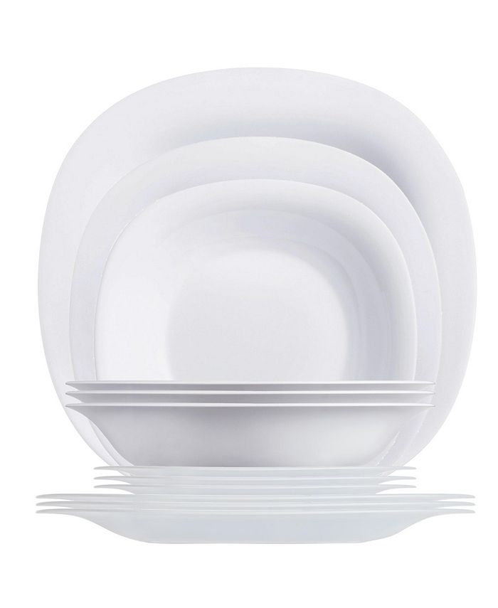 Luminarc Carine Dinnerware Set White 12pc Set - Macy's