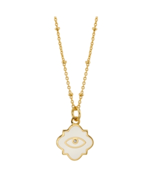 image of Unwritten Evil Eye Enamel Pendant Gold Plated Necklace