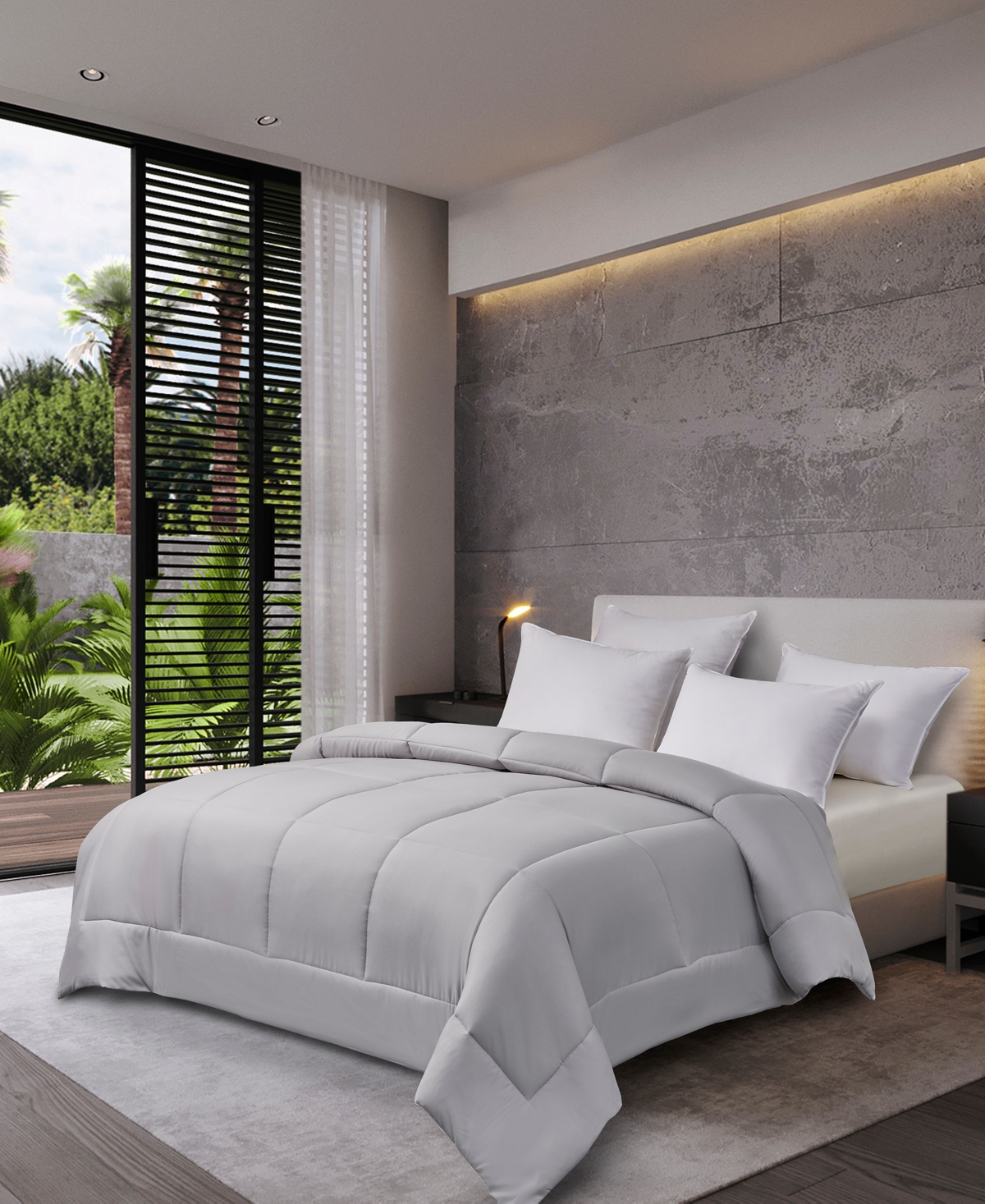 Royal Luxe Reversible Down Alternative Comforter, King, Exclusively At Macy's In White,platinum