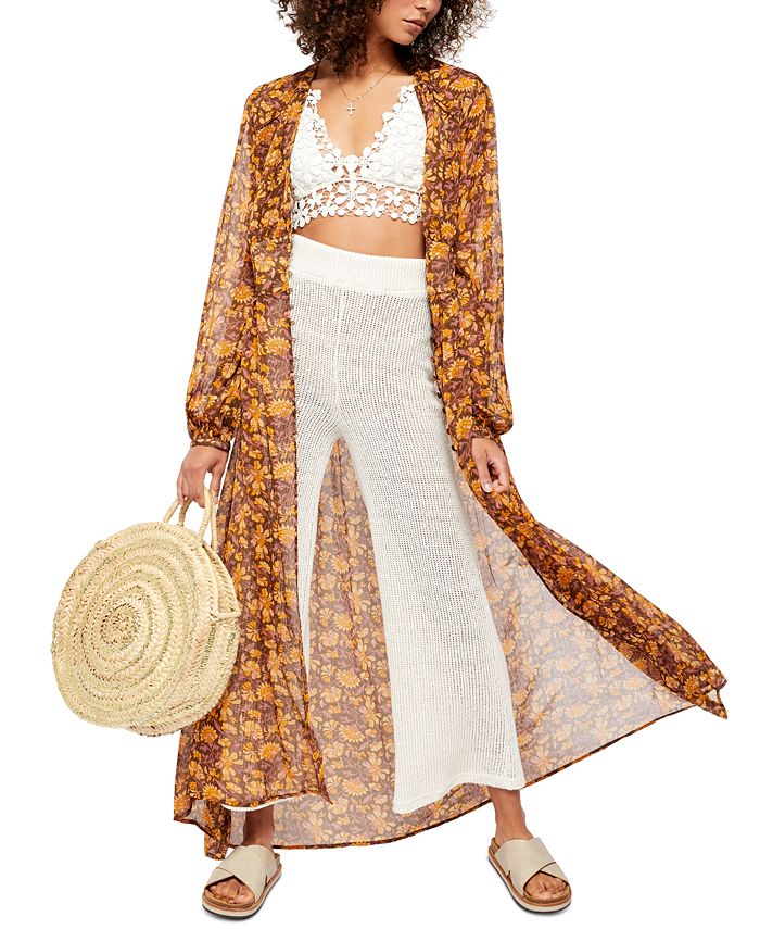 Free People Light Is Coming Embellished Sequin Kimono Duster Jacket