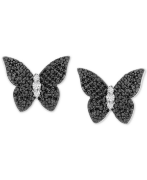 image of Diamond Butterfly Stud Earrings (1/2 ct. t.w.) in Sterling Silver