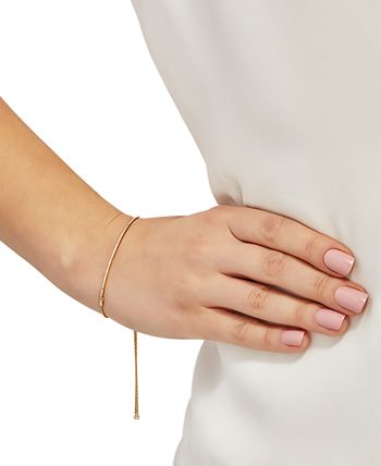 Macy's - Diamond Bolo Bracelet (1/4 ct. t.w.) in 10k Gold