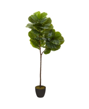 Nearly Natural 59in. Fiddle Leaf Artificial Tree Real Touch In Green