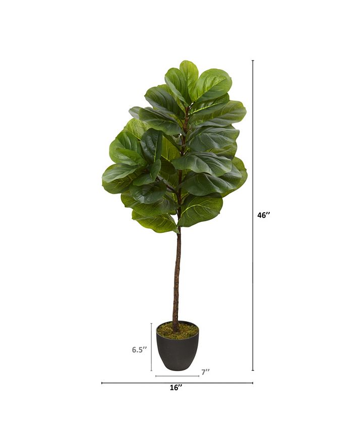 Nearly Natural 46in. Fiddle Leaf Artificial Tree Real Touch - Macy's