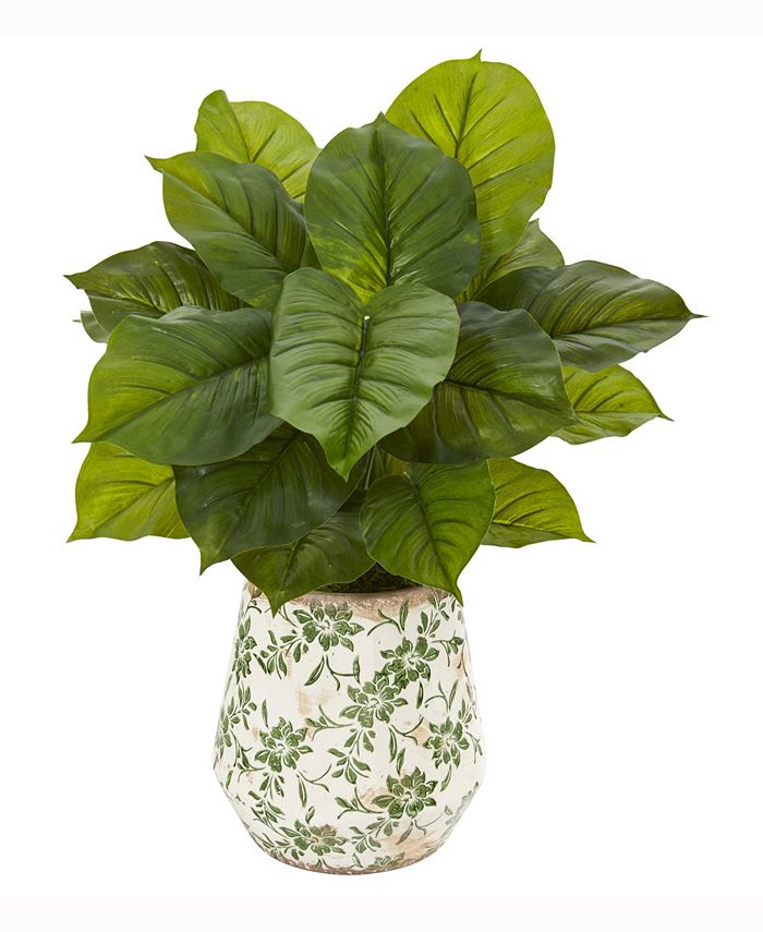 Nearly Natural - 30in. Large Philodendron Artificial Plant in Large Floral Planter Real Touch