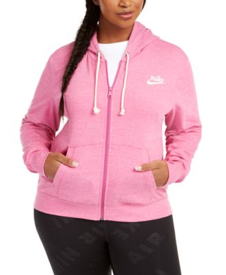 plus size pink zip up hoodie