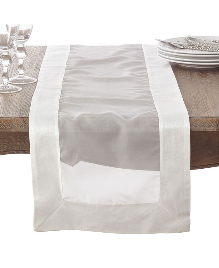 Saro Lifestyle Satin Border Wedding Event Sheer Table Runner Macy's