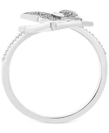 Macy's - Diamond Butterfly Bypass Statement Ring (1/2 ct. t.w.) in Sterling Silver