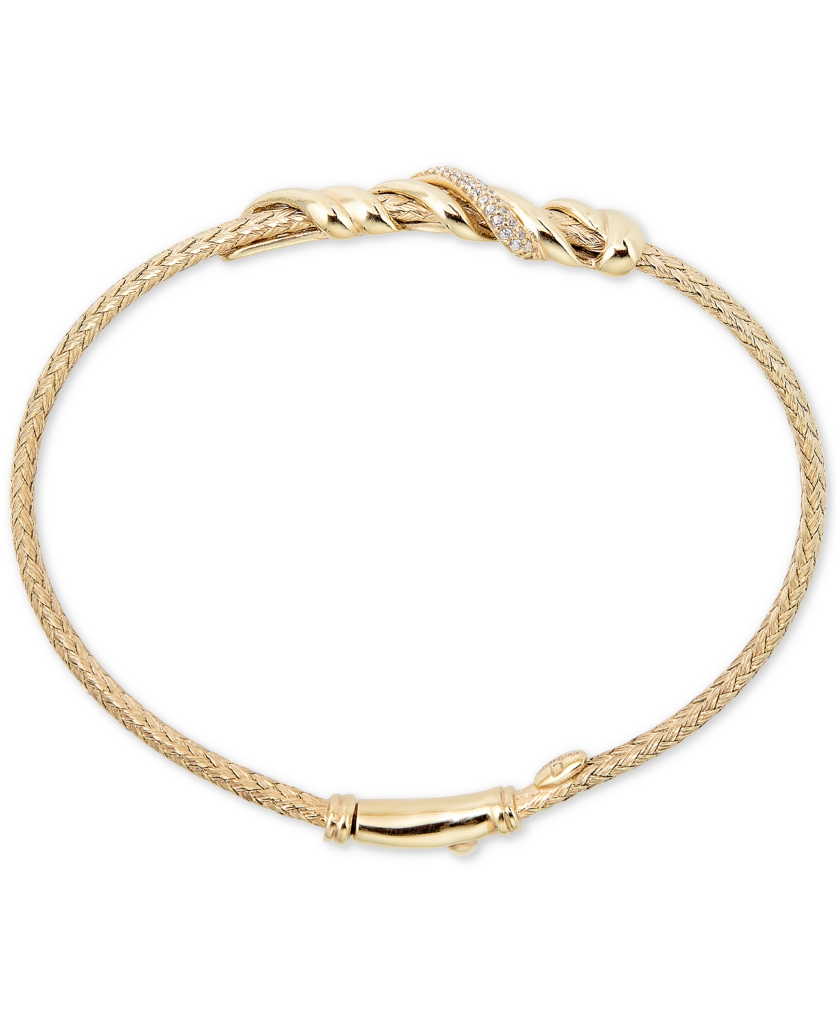 Diamond Twist Bangle Bracelet (1/8 ct. t.w.) in 14k Gold-Plated Sterling Silver - Gold-Plated Sterling Silver