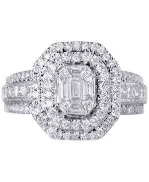 image of Diamond Double Halo Engagement Ring (1-1/2 ct. t.w.) in 14k White Gold
