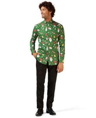 christmas green mens dress shirt