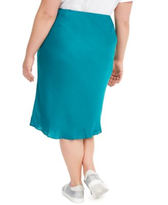 INC International Concepts I.N.C. Plus Size Bias-Cut Midi Skirt, Created for Macy's