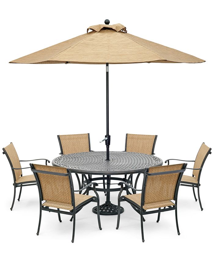 Agio Beachmont Ii Outdoor 7 Pc Dining, Round 6 Person Outdoor Dining Table