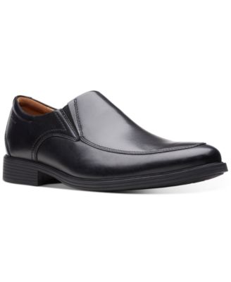 clarks mens black slip on shoes