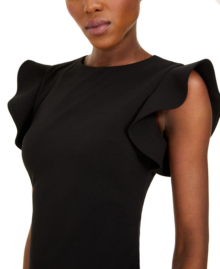 Calvin klein ruffle discount sleeve sheath dress