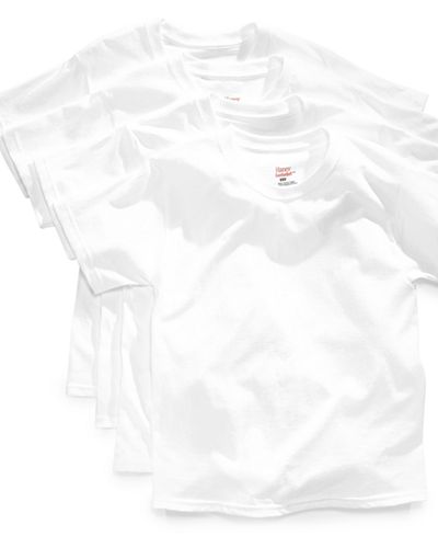 Hanes Platinum Boys' or Little Boys' 4-Pack White Cotton Undershirt Tees