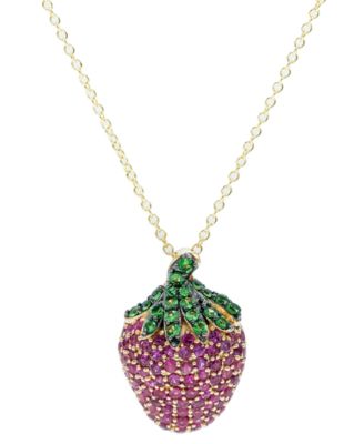 Macy's - Ruby (1-7/8 ct. t.w.), Tsavorite (5/8 ct. t.w.) Pink Sapphire (1/3ct t.w.) Pendant 14K Gold