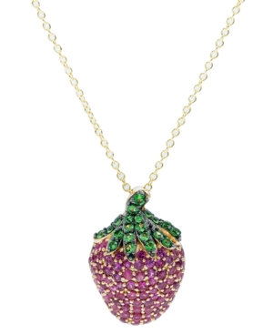 image of Certified Ruby (1-7/8 ct. t.w.), Tsavorite (5/8 ct. t.w.) Pink Sapphire (1/3ct t.w.) Pendant 14K Gold