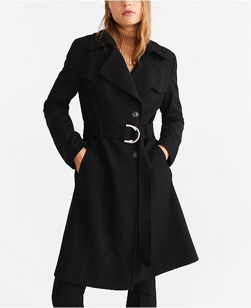 MANGO Classic Belted Trench Coat & Reviews - Women - Macy's