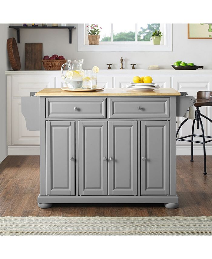 Crosley Alexandria Natural Wood Top Kitchen Island Macy's