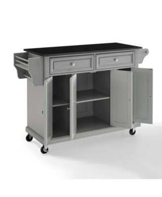 Crosley Solid Black Granite Top Kitchen Cart, Island