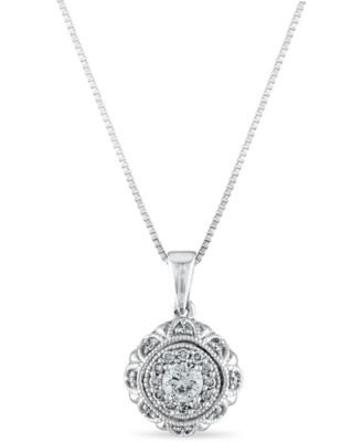 Macy's - Diamond 1/4 ct. t.w. Solutaire Pendant in 10K White Gold