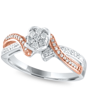 image of Diamond 1/5 ct. t.w. Ring in Sterling Silver and 10K Rose Gold