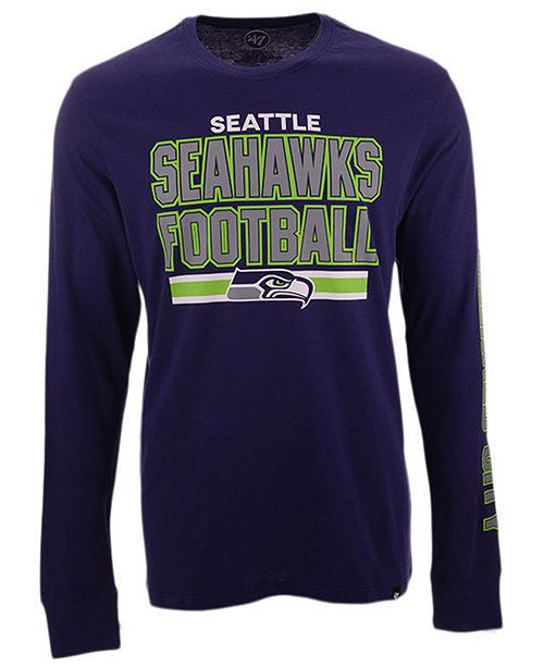 47 Brand Men S Seattle Seahawks Dub Stack Super Rival Long Sleeve T Shirt Reviews Sports Fan Shop By Lids Men Macy S