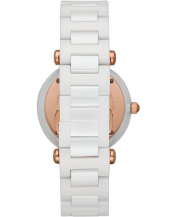 Carlie multifunction deals pink ceramic watch