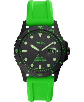 fossil men's silicone strap sport watch