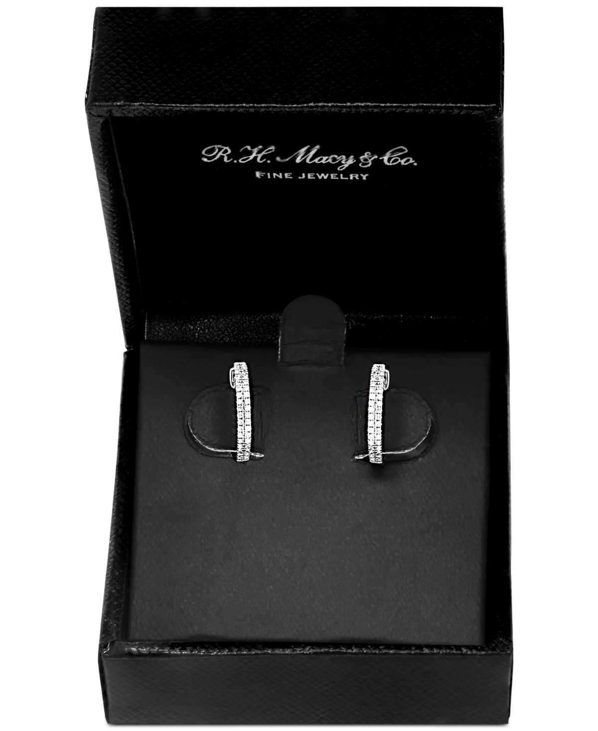 Effy Diamond Double Row Hoop Earrings (1/5 ct. t.w.) or 14k Gold-Plated Sterling Silver - Sterling Silver