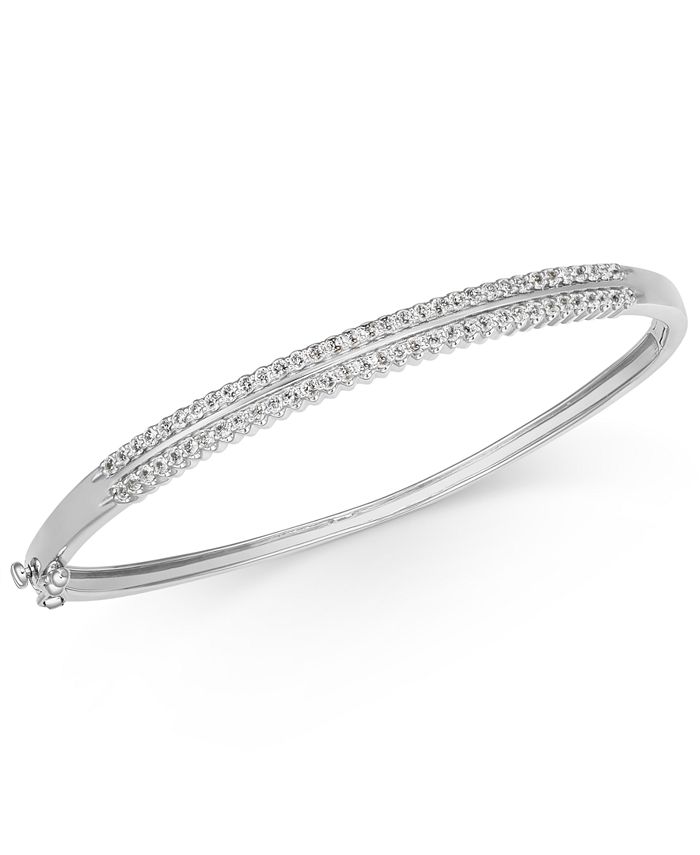 Macy's Diamond Bangle Bracelet in 14K White Gold (1 Ct. t.w.) - Multi