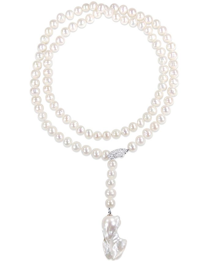 Macy's Freshwater Cultured Pearl (9-15mm) Lariat Abstract 36