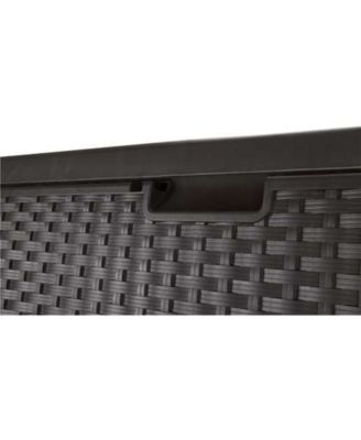 Suncast DBW9200 99 Gallon Outdoor Resin Patio Storage Chest with Handles, Mocha