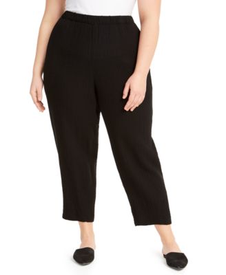 Eileen Fisher - Plus Size Organic Cotton Tapered Ankle Pants