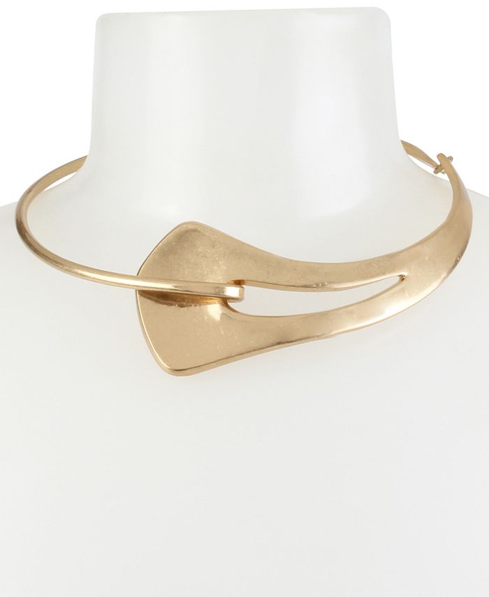 Robert Lee Morris Soho GoldTone Sculptural Frontal Round Wire 17