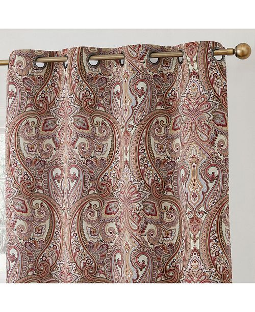 HLC.me Obscura Melton Paisley Blackout Grommet Curtain Panels Set of