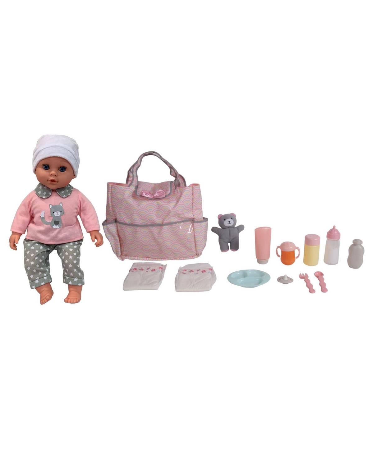 Redbox Dream Collection 16" Pretend Play Baby Doll With Diaper Bag Accessories Set In Multi