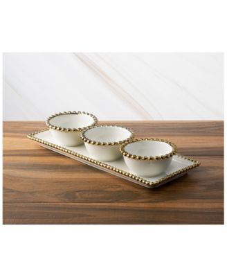 Bowl with Beaded Design Relish Dish