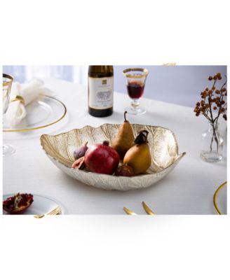 gold tone Leaf Shaped Dish