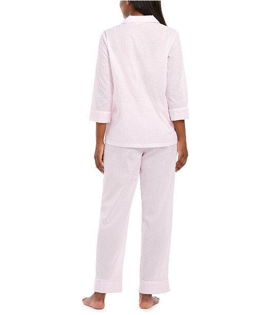 Miss Elaine Cotton Swiss Dot Pajamas Set & Reviews Bras, Panties