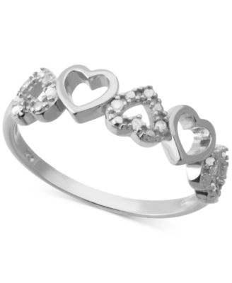 Macy's - Diamond Open Heart Ring (1/10 ct. t.w.) in Sterling Silver