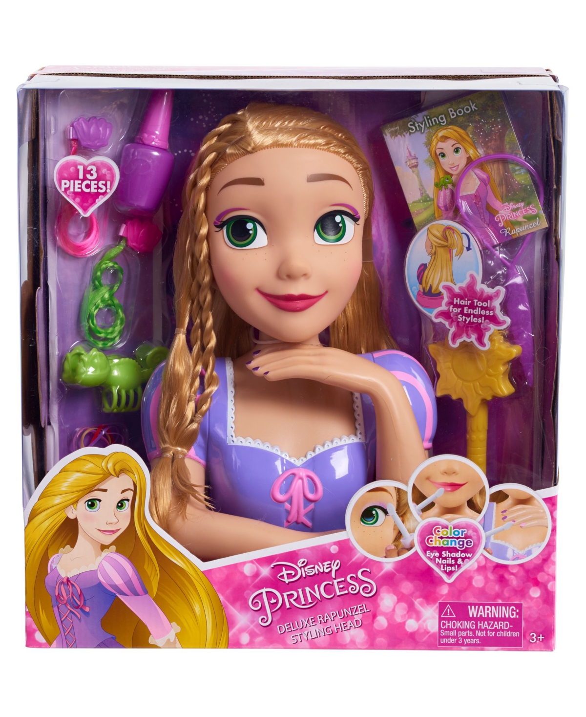 Disney Princess Deluxe Rapunzel Pretend Play Toy Doll Styling Head
