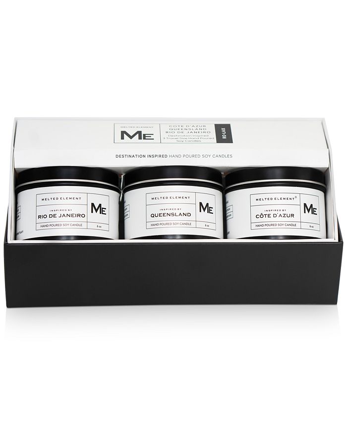 Melted Element - 3-Pc. Relax Travel Candle Gift Set