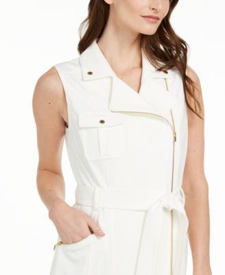 calvin klein zip front belted dress