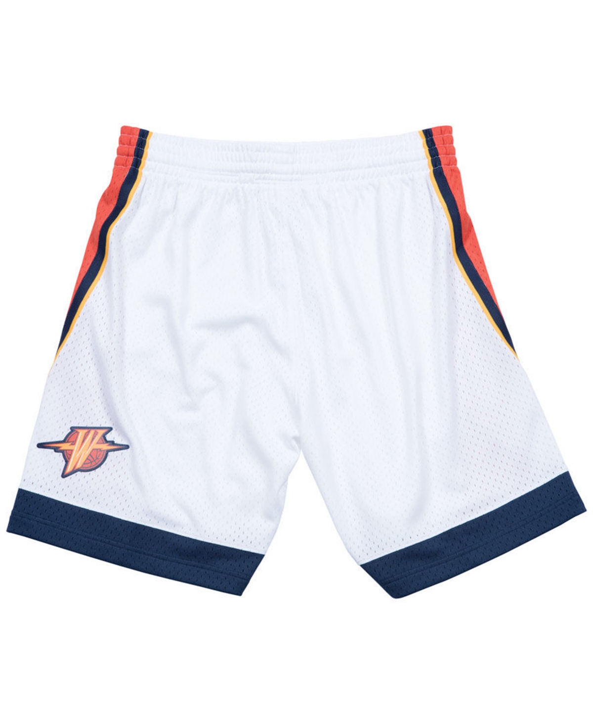 Mitchell & Ness Men's Golden State Warriors Swingman Shorts In White,orange,navy