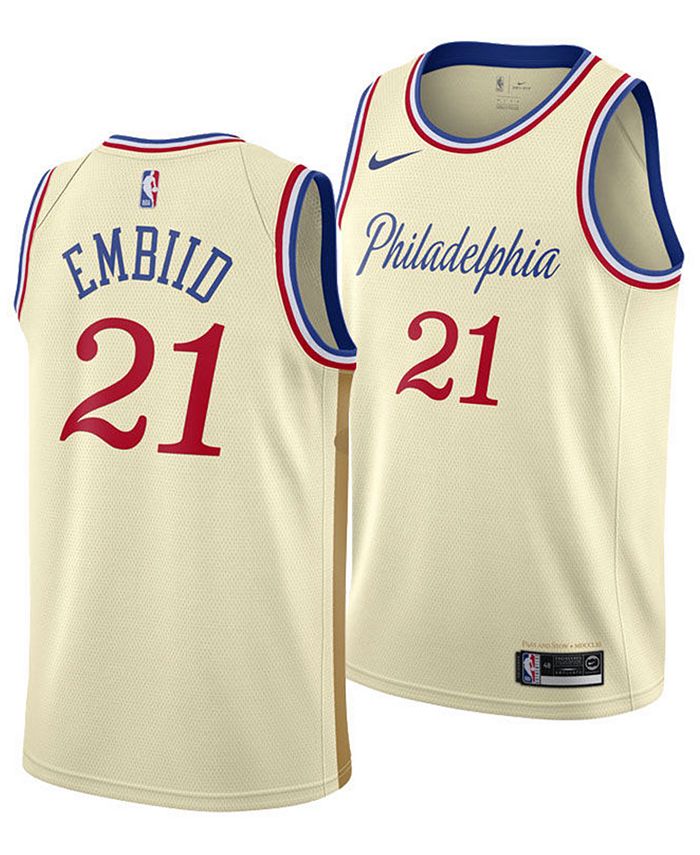 Men's Philadelphia 76ers Joel Embiid Nike Cream Swingman Jersey - City  Edition
