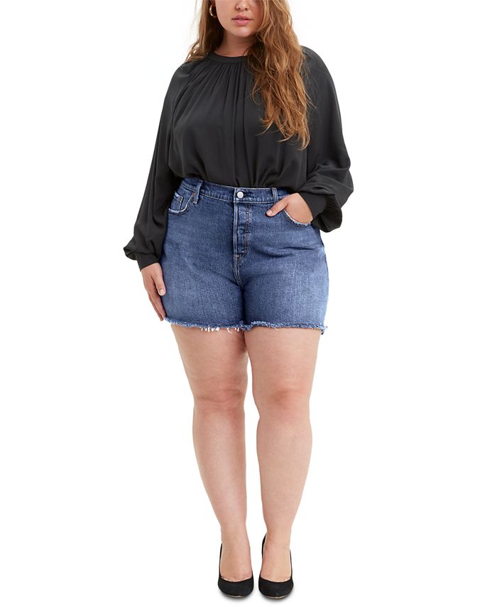 Levi's Trendy Plus Size 501® High-Rise Denim Shorts & Reviews - Shorts - Plus  Sizes - Macy's